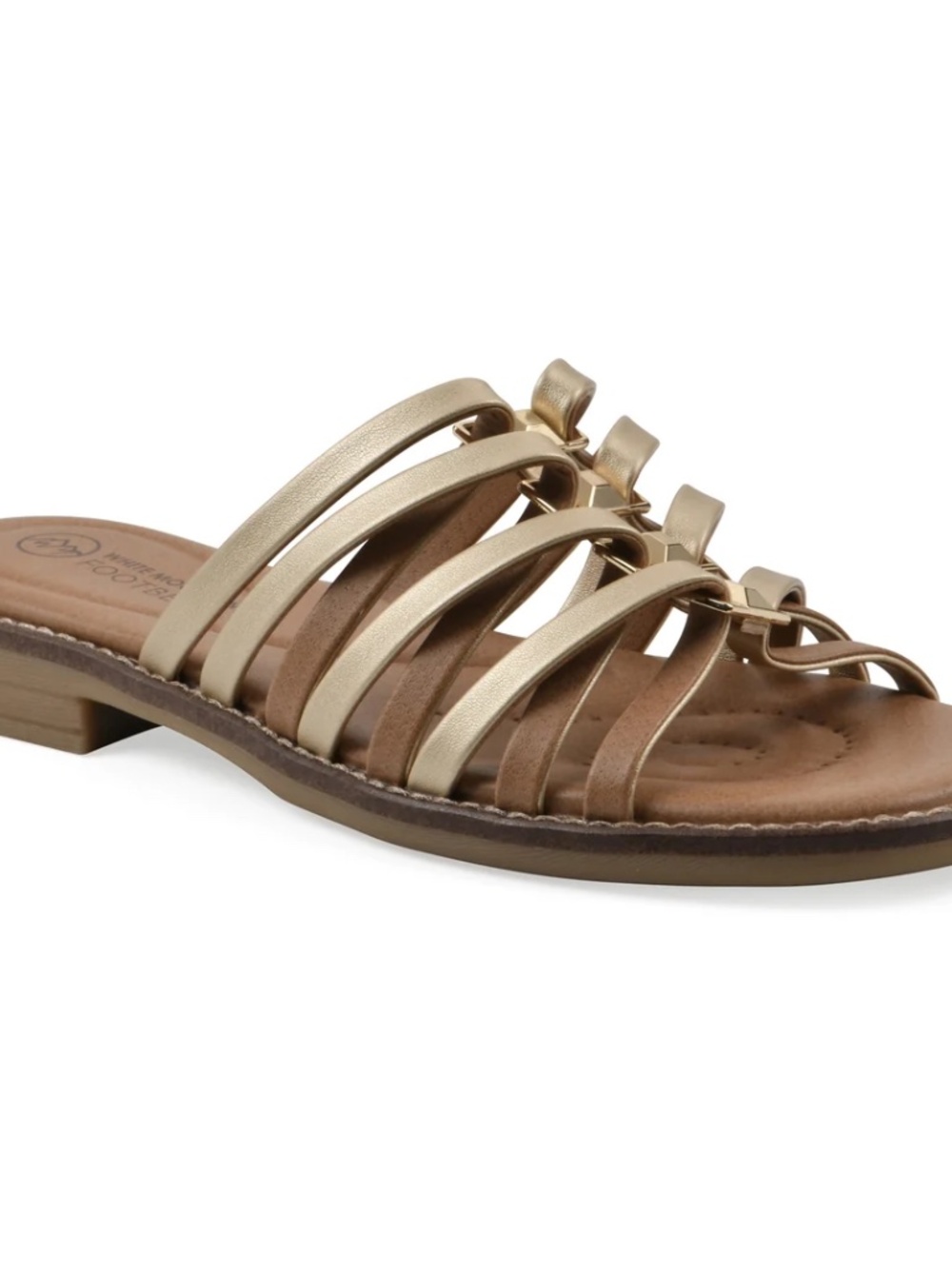 White Mountain Women's Mazy Sandals (Gold Silver Smooth)